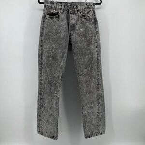 Levi 522 Jeans Straight Leg Gray Denim Pants Classic Fit W29 L30 1988 Distress